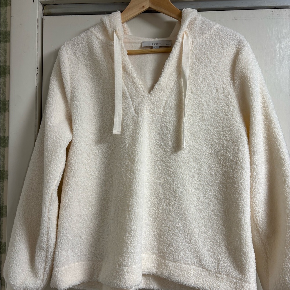 LOFT Cream Textured Knit Top